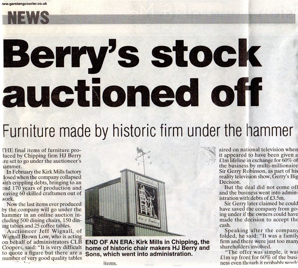 Berry's Closure - stock auction